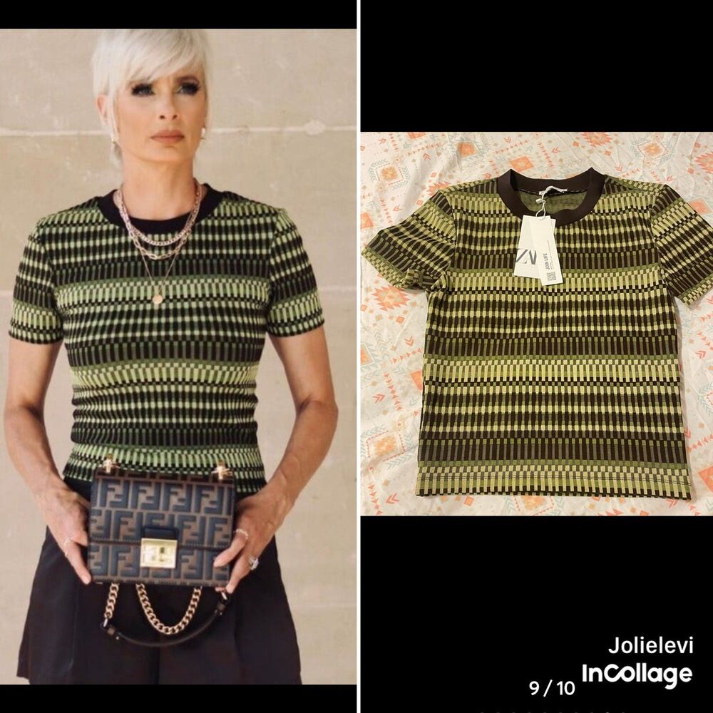 ZARA JACQUARD T-SHIRT size S